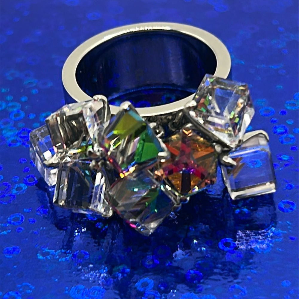 Swatch Love Explosion Colorful Crystal Cube Cluster Ring